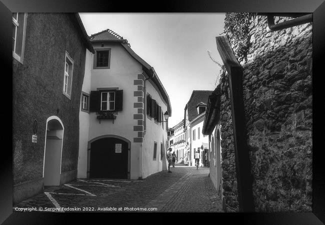 Street in Durnstein village. Wachau, Austria. Framed Print by Sergey Fedoskin
