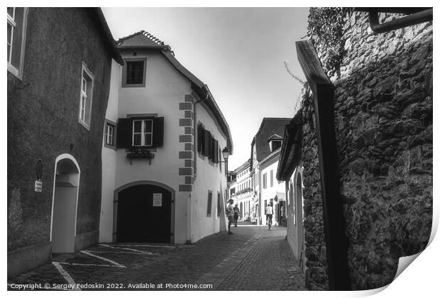 Street in Durnstein village. Wachau, Austria. Print by Sergey Fedoskin