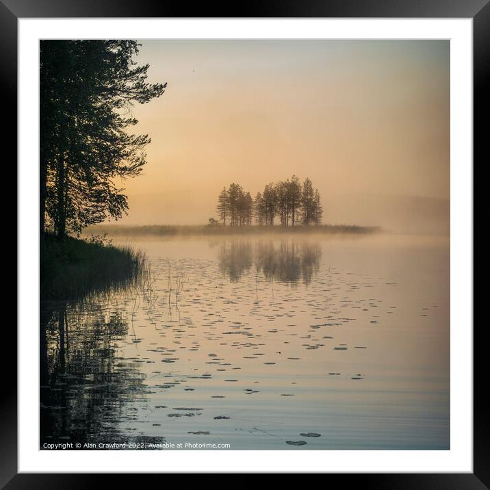 Early Morning at a lakeside in Finland Framed Mounted Print by Alan Crawford