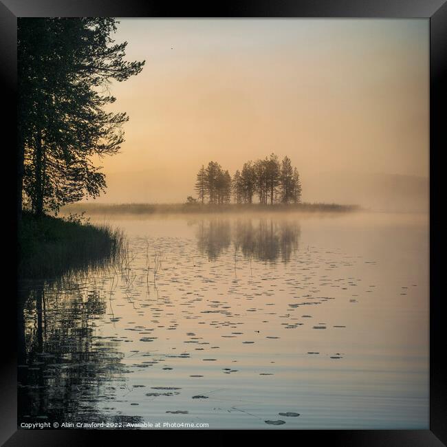 Early Morning at a lakeside in Finland Framed Print by Alan Crawford