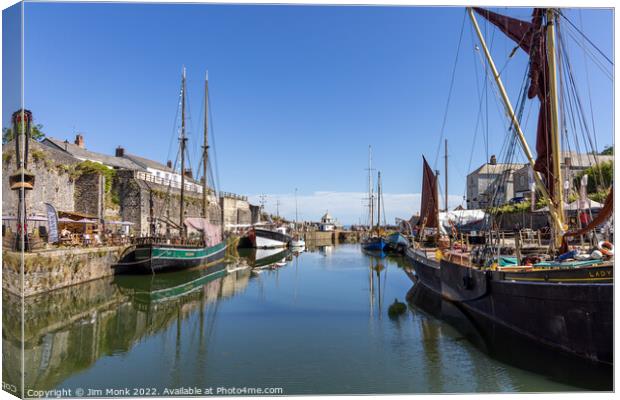 Charlestown Harbour in Cornwall Canvas Print by Jim Monk