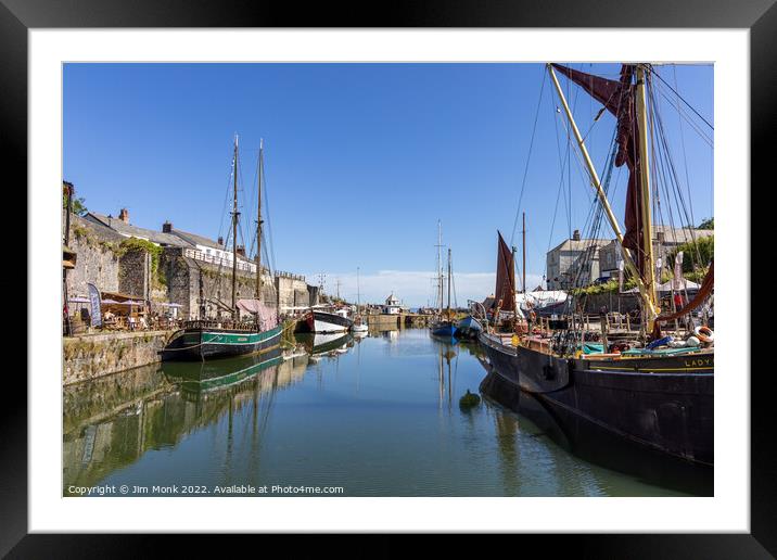 Charlestown Harbour in Cornwall Framed Mounted Print by Jim Monk