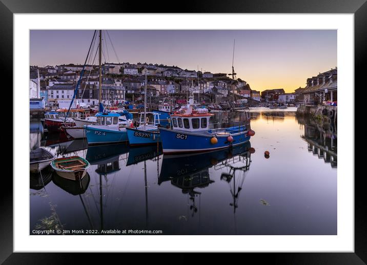 Mevagissey Dawn, Cornwall Framed Mounted Print by Jim Monk
