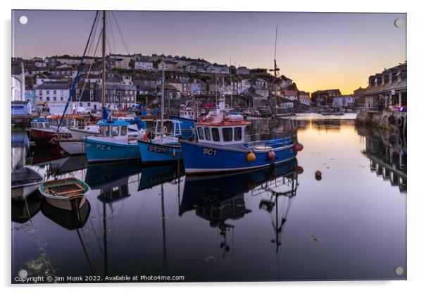 Mevagissey Dawn, Cornwall Acrylic by Jim Monk