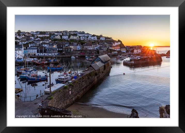 Sunrise at Mevagissey Framed Mounted Print by Jim Monk