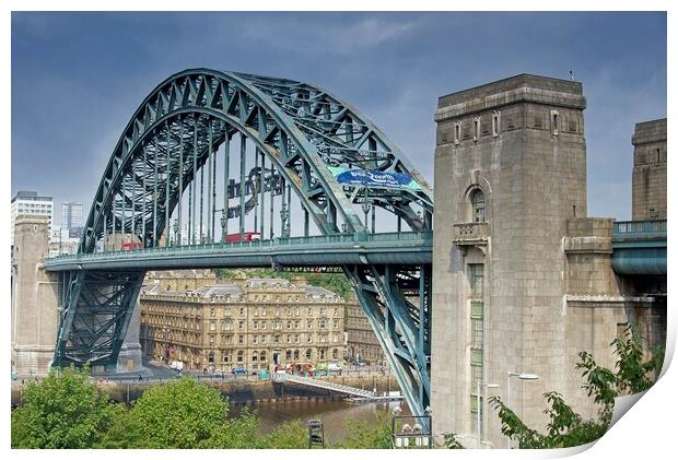 Tyne Bridge and Newcastle Quayside Print by Martyn Arnold