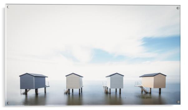 Osea Beach Huts Acrylic by Mark Jones