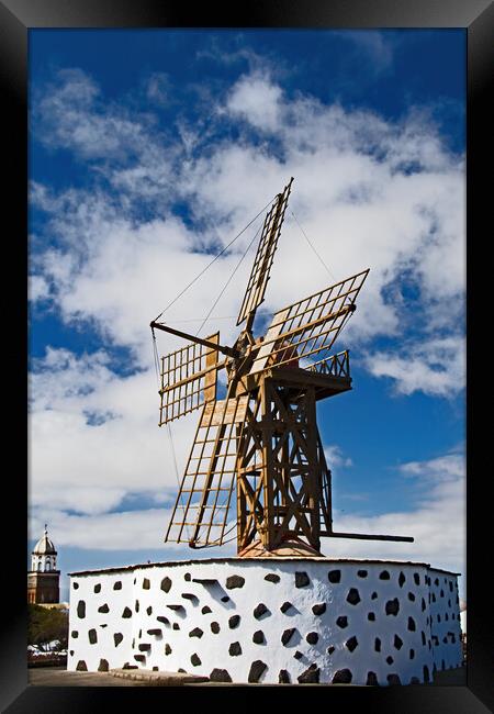 Teguise Windmill  Framed Print by Joyce Storey