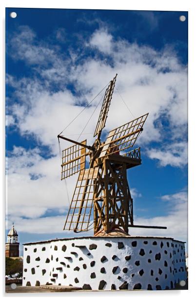 Teguise Windmill  Acrylic by Joyce Storey