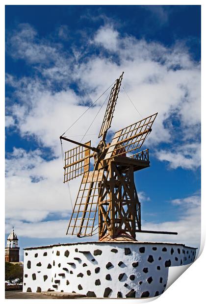 Teguise Windmill  Print by Joyce Storey