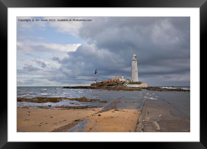 Storm Clouds at St Mary's Island Framed Mounted Print by Jim Jones