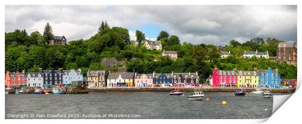 The Waterfront at Tobermory on the Isle of Mull Print by Alan Crawford