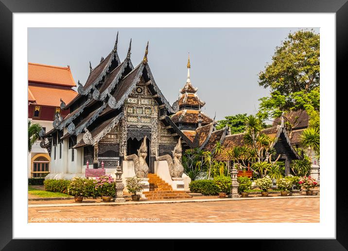 Viaharn in Wat Chedi Luang, Chinag Mai, Thailand Framed Mounted Print by Kevin Hellon