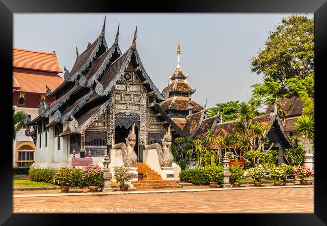 Viaharn in Wat Chedi Luang, Chinag Mai, Thailand Framed Print by Kevin Hellon