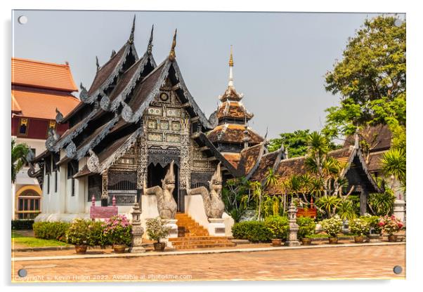 Viaharn in Wat Chedi Luang, Chinag Mai, Thailand Acrylic by Kevin Hellon