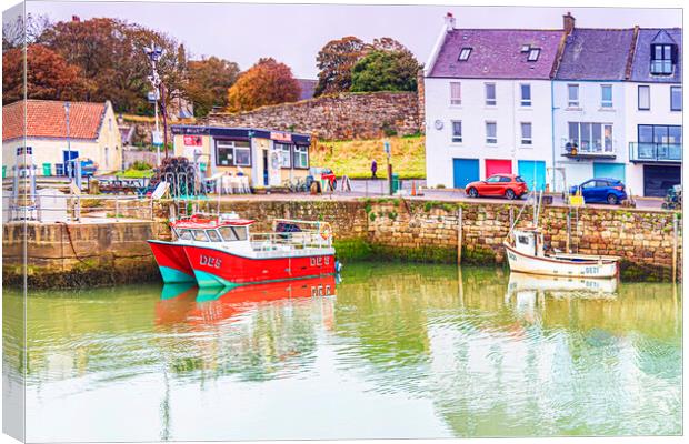 St Andrews Colourful Harbour Canvas Print by Valerie Paterson