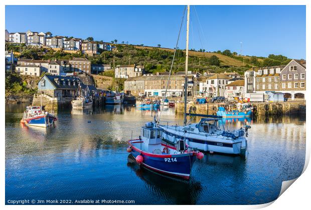 Mevagissey Harbour Print by Jim Monk