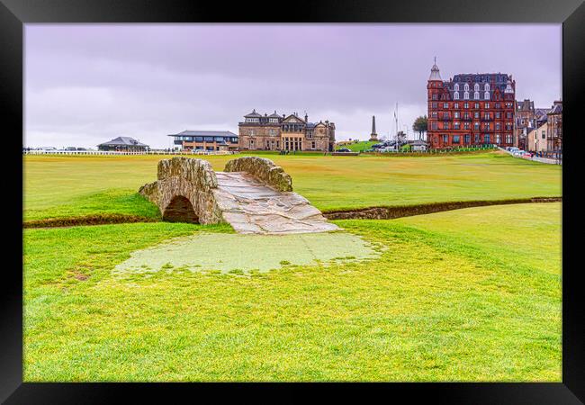 Swilcan Bridge on the Old Course  Framed Print by Valerie Paterson