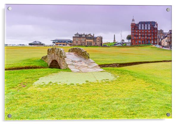 Swilcan Bridge on the Old Course  Acrylic by Valerie Paterson
