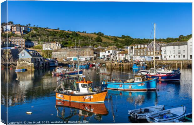 Mevagissey Harbour, Cornwall Canvas Print by Jim Monk