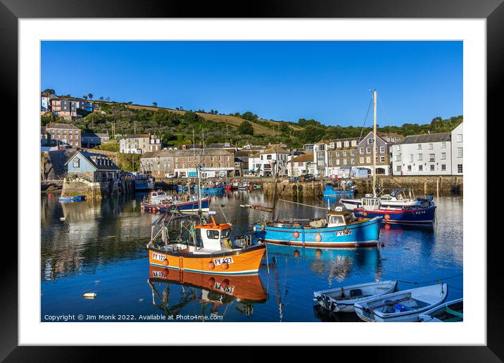 Mevagissey Harbour, Cornwall Framed Mounted Print by Jim Monk