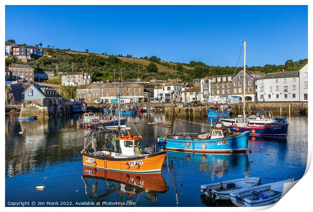Mevagissey Harbour, Cornwall Print by Jim Monk