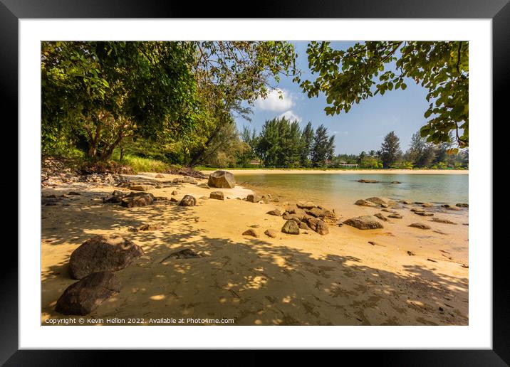Trees on Layan Beach, Phuket, Thailand Framed Mounted Print by Kevin Hellon