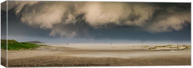 WALKING TOGETHER INTO THE STORM - CROMER, NORFOLK Canvas Print by Tony Sharp LRPS CPAGB