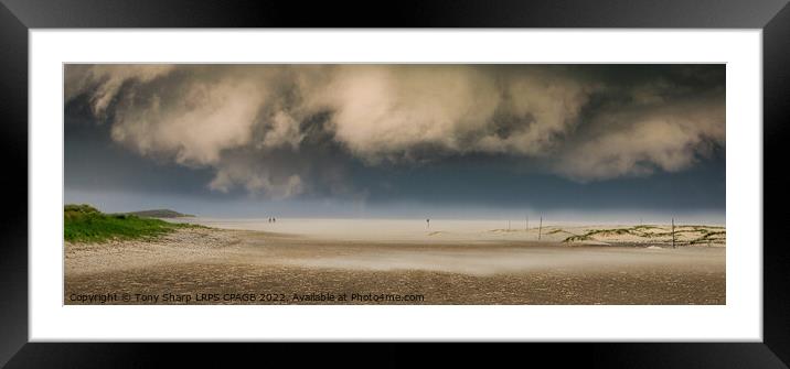 WALKING TOGETHER INTO THE STORM - CROMER, NORFOLK Framed Mounted Print by Tony Sharp LRPS CPAGB