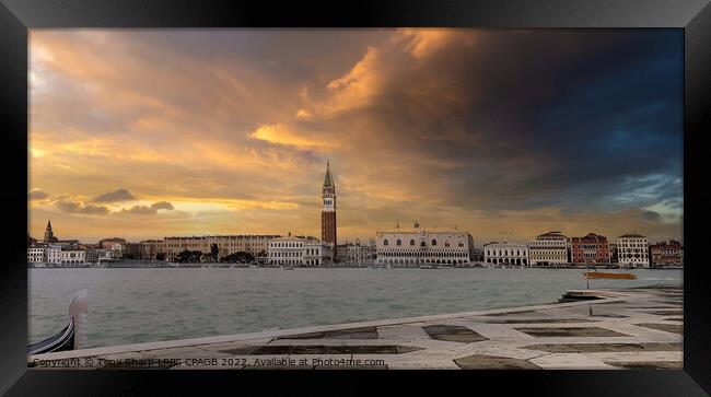 ST MARKS SQUARE VENICE FROM THE CHURCH of SAN GIORGIO MAGGIORE (2) Framed Print by Tony Sharp LRPS CPAGB