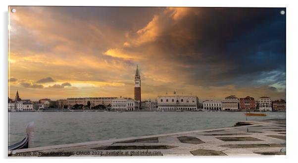 ST MARKS SQUARE VENICE FROM THE CHURCH of SAN GIORGIO MAGGIORE (2) Acrylic by Tony Sharp LRPS CPAGB