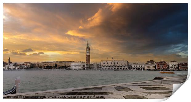 ST MARKS SQUARE VENICE FROM THE CHURCH of SAN GIORGIO MAGGIORE (2) Print by Tony Sharp LRPS CPAGB