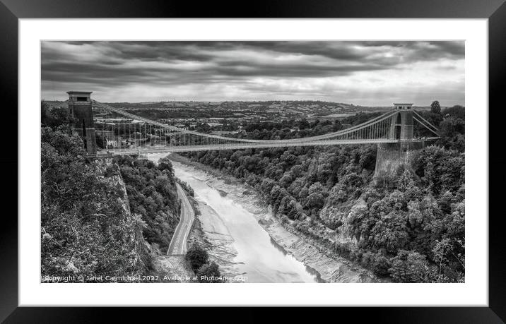 Clifton Suspension Bridge Framed Mounted Print by Janet Carmichael