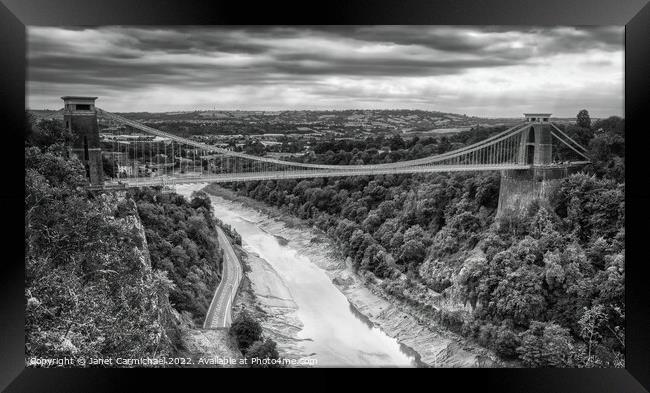 Clifton Suspension Bridge Framed Print by Janet Carmichael