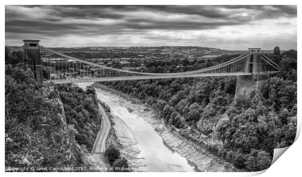 Clifton Suspension Bridge Print by Janet Carmichael