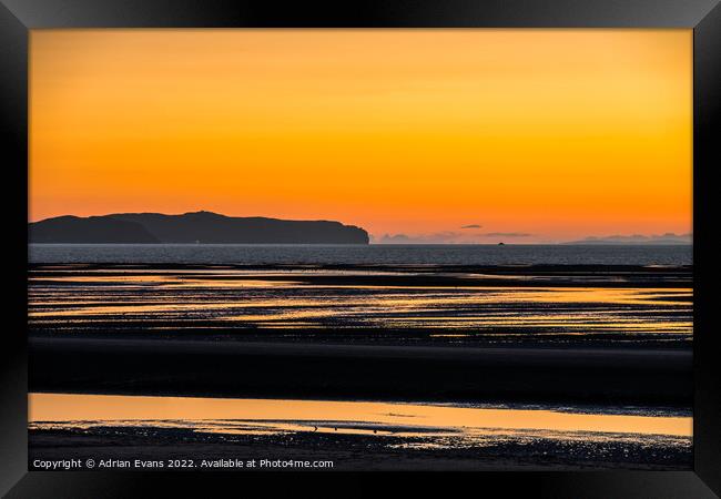 Ocean Sunset Rhyl Wales  Framed Print by Adrian Evans