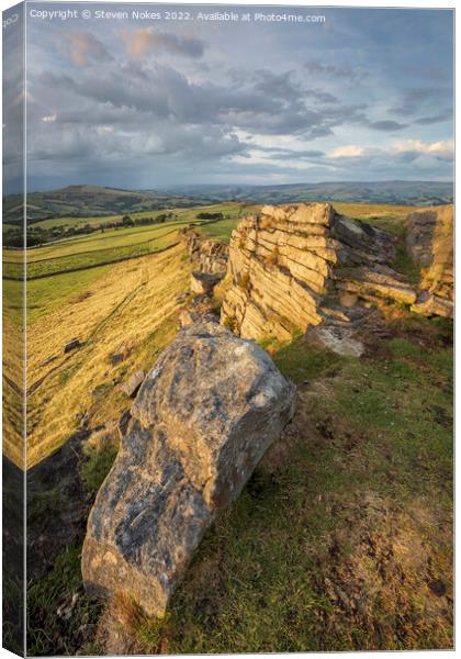 Majestic Golden Hour at Windgather Rocks Canvas Print by Steven Nokes