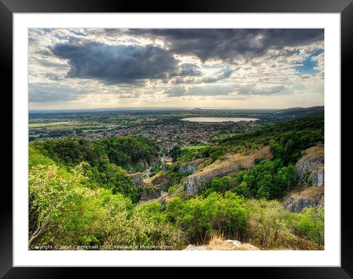 Glorious Sunrays over Cheddar Gorge Framed Mounted Print by Janet Carmichael