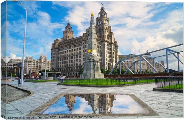 Liverpool Liver Building  Canvas Print by Alison Chambers