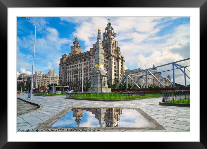 Liverpool Liver Building  Framed Mounted Print by Alison Chambers