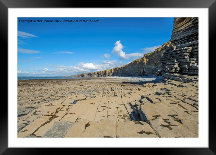 Cliffs from Nash Point to Monknash Framed Mounted Print by Nick Jenkins