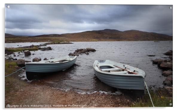Boats in Outer Hebrides Acrylic by Chris Mobberley