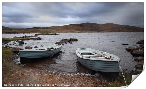 Boats in Outer Hebrides Print by Chris Mobberley