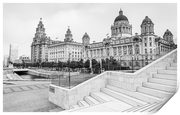 Modern steps down to the Three Graces Print by Jason Wells