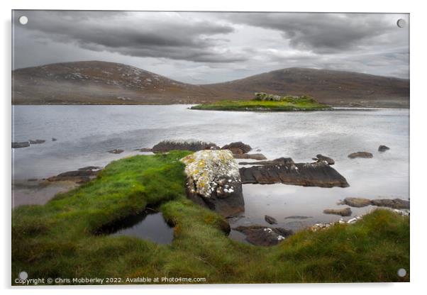 Dun an Sticer on North Uist  Acrylic by Chris Mobberley