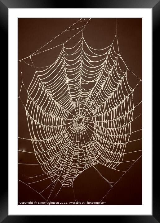 Spiders web Framed Mounted Print by Simon Johnson