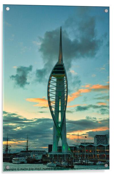 Spinnaker Tower in Portsmouth,  Acrylic by Martin Day