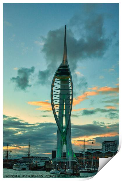 Spinnaker Tower in Portsmouth,  Print by Martin Day
