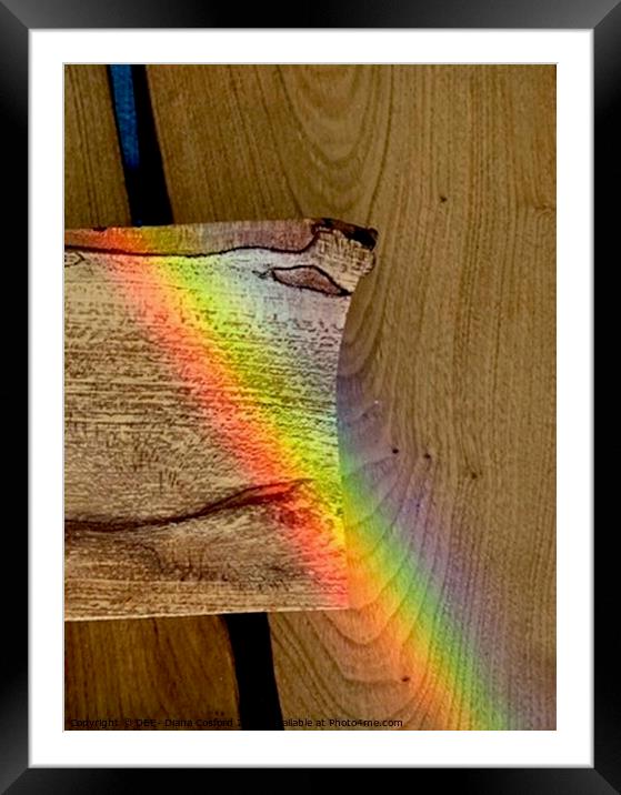 Close up of prism crossing wood surfaces Framed Mounted Print by DEE- Diana Cosford