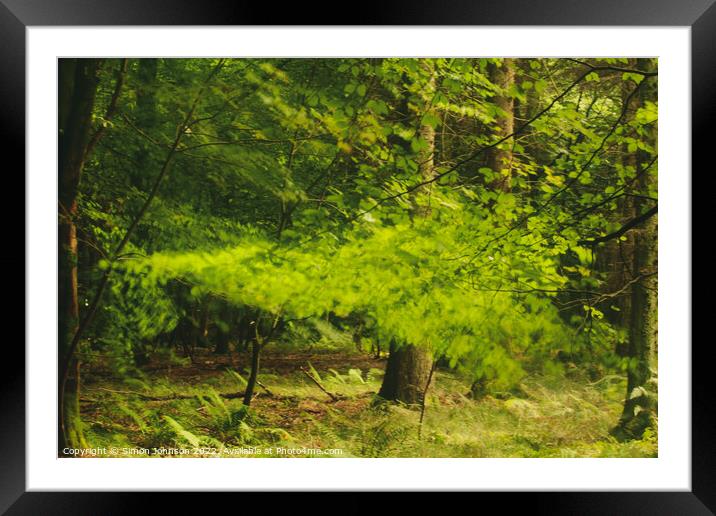 wind blown leaves Framed Mounted Print by Simon Johnson